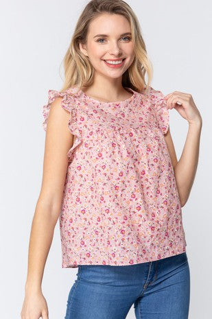 Pink Floral Blouse